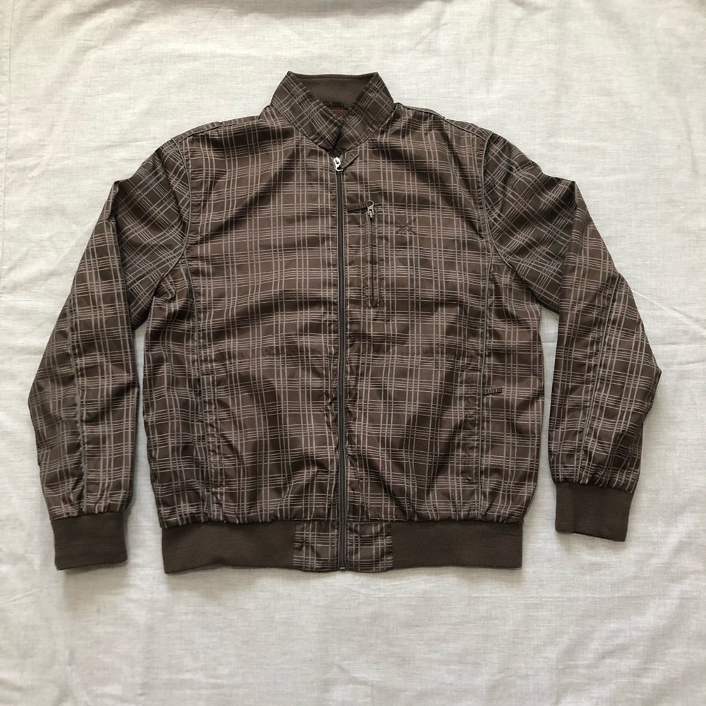 American Rag Men’s Full Zip Brown Bomber Jacket Size Large